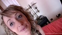 Blonde amateur MILF endures nasty spanking and fun.