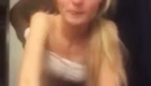 Blonde’s slender form embraces BBC from bum.