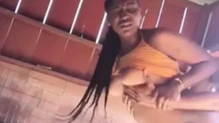 Ebony enjoys anal escapade.
