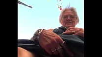 Granny exposes vast fissure outside.