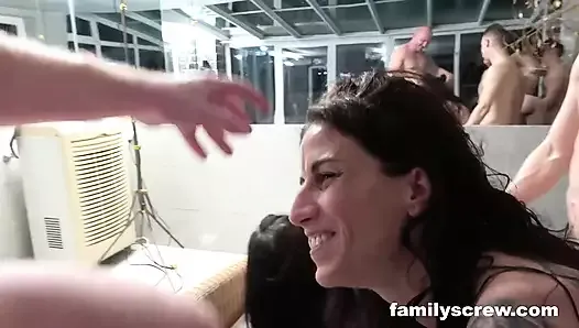 Intimate, amateur family orgy unfolds at cousin’s pool.