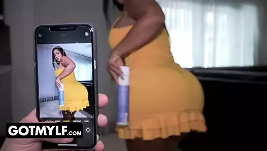 Rose massages oil into her curvaceous figure.