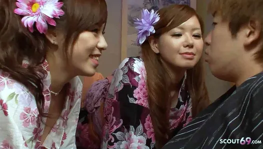 Stepsisters, alone, virgin boy, FFM threesome, Asian, desire triggers.